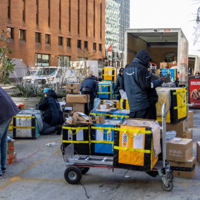 A person securing a bond at a partnership station